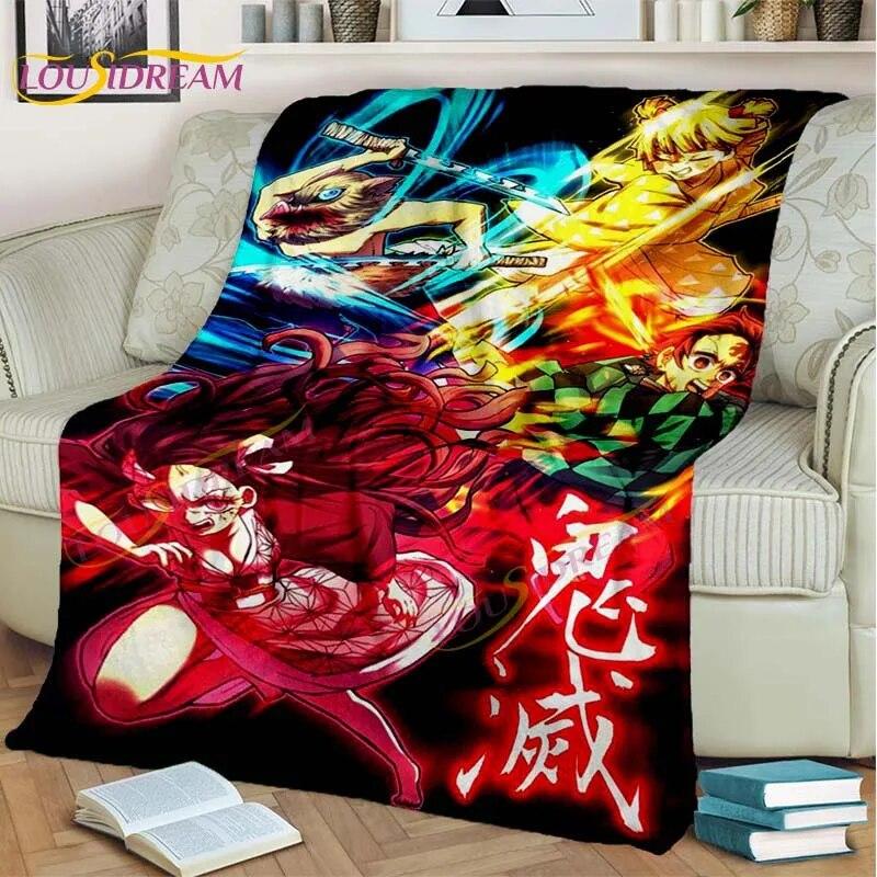 Одеяло японского аниме «Убийца демонов», мультяшное одеяло Tomioka Giyuu, одеяло, чехол на стул, одеяло, кровать, диван, покрывало, вентилятор, подарок