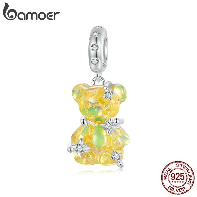 WOSTU Подвеска «Мечтательный медведь» из стерлингового серебра 925 пробы подходит для оригинального браслета «сделай сам», сказочный подарок для женщин, ювелирные украшения