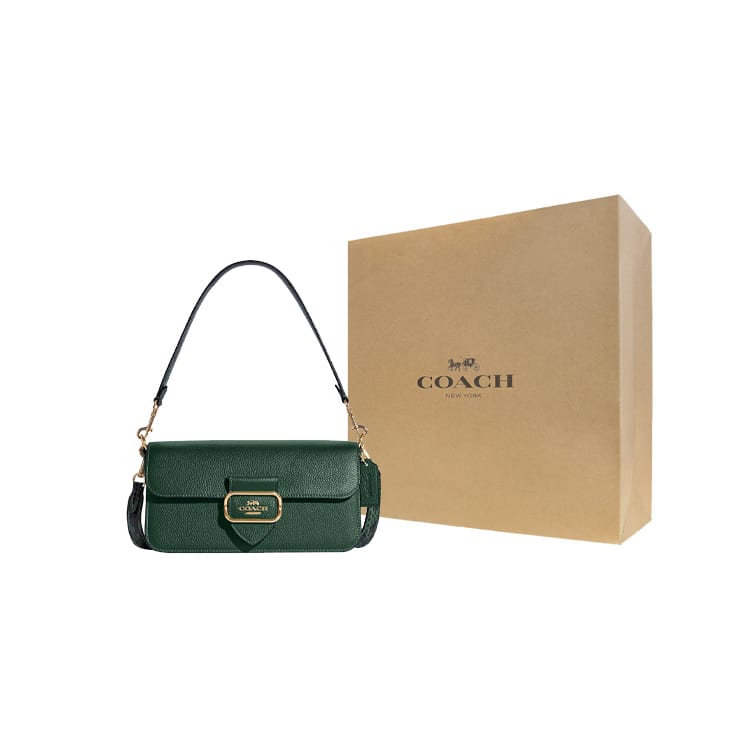 Coach Портативная сумка через плечо из коровьей кожи, женская сумка на плечо, темно-зеленая CE561-IMV1Y