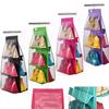 6 Pocket Shelf Bags Purse Handbags Organizer Door Hanging Storage Closet Hanger