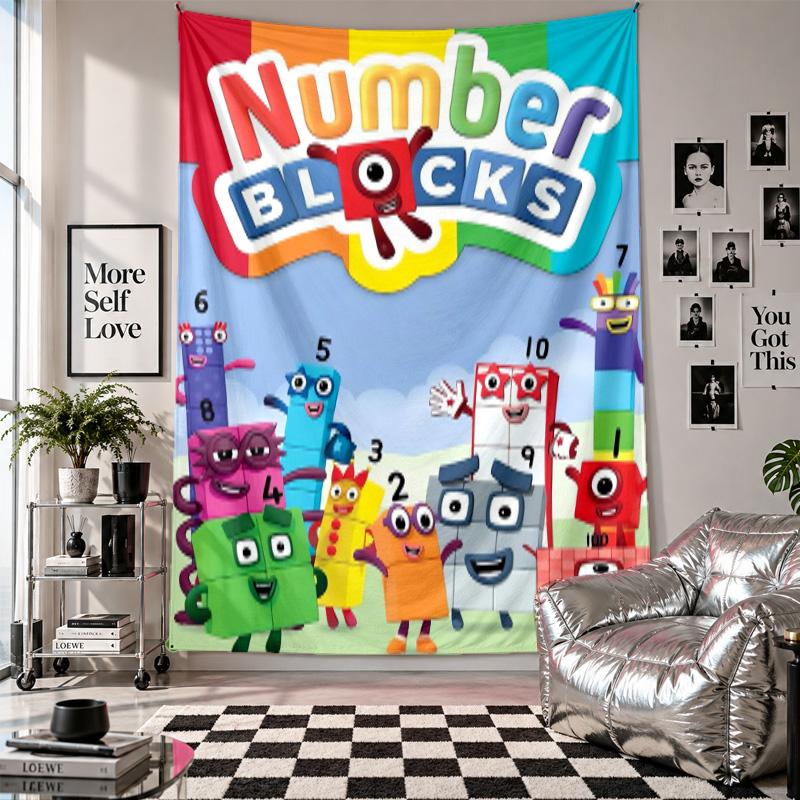 Wall TapestryNumberblocks Art Hanging Cloth Decorative Background Cover for Room Decoration