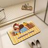 Welcome Home Dachshund Floor Mat Absorbent Non Slip Cute Puppy Rug for Bathroom Entryway