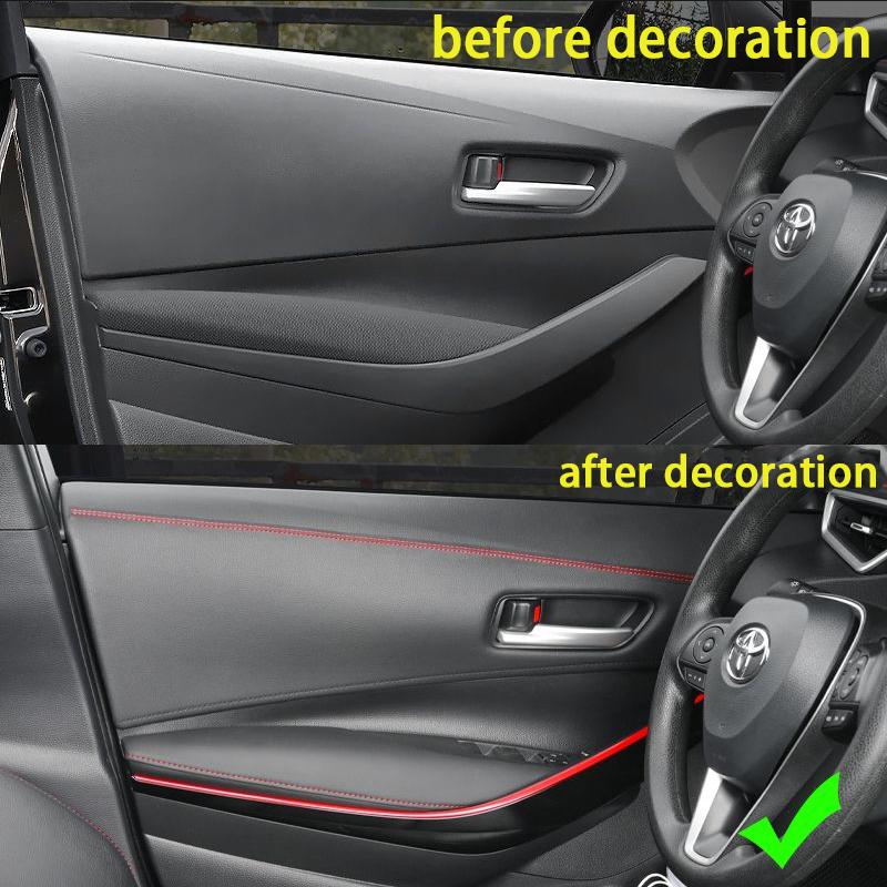 Автомобильные молдинги, отделка из искусственной кожи, оплетка, декоративная линия, полоска для двери, наклейка на приборную панель, салон автомобиля, полосы «сделай сам», универсальные