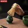 Лазурный камень Маття Ручная работа Домашний Легко моющийся Чайный набор Инструмент Подставка Комплект Чаша Венчик Совок Подарок Церемония Традиционный Китайский Аксессуар