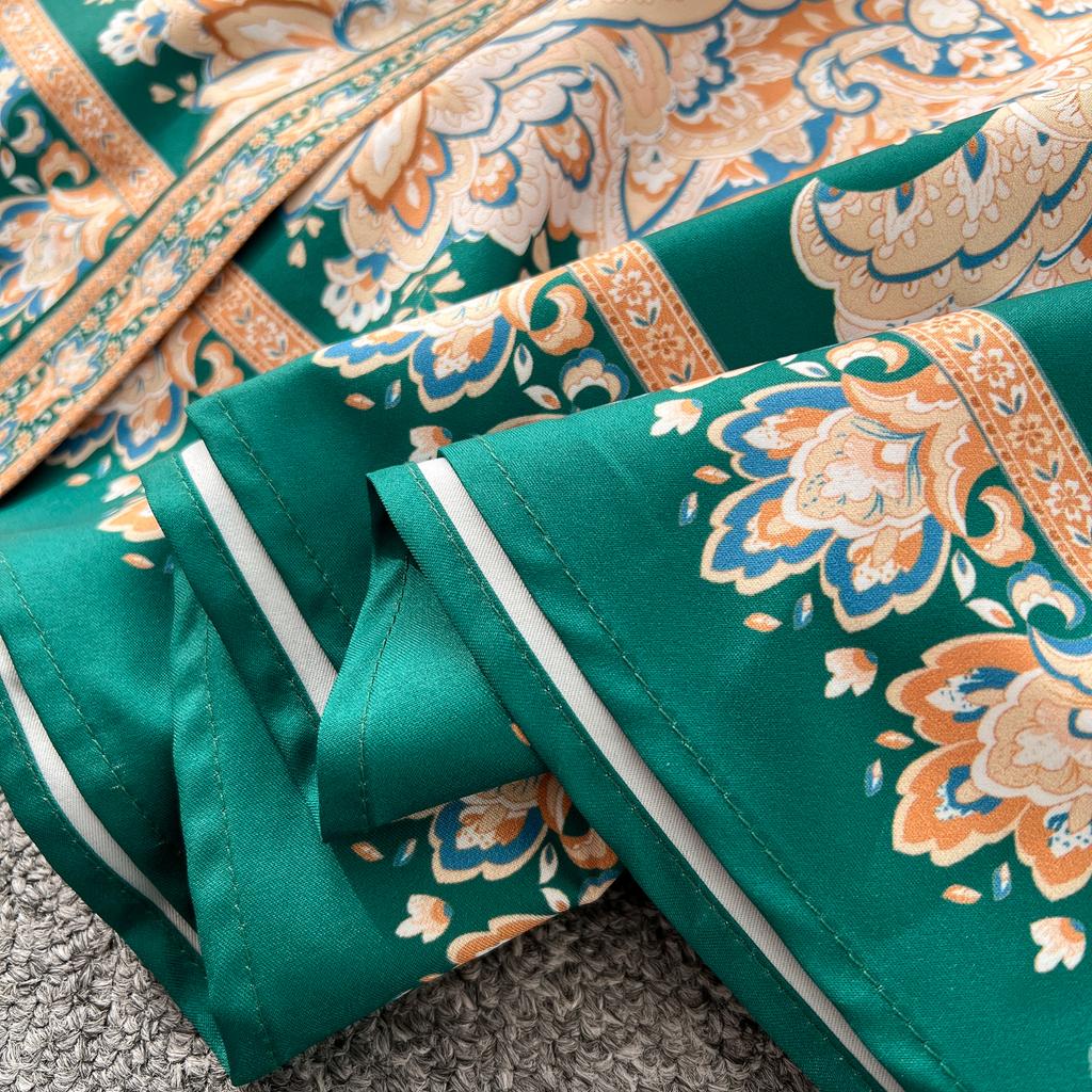 Chic Slim Single Breasted Elegant Sashes Print Vintage Dress Elegant High Street Korean Evening Dress