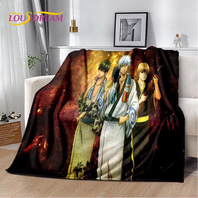 Anime Gintoki Kagura Gintama Soft Plush Blanket,Flannel Blanket Throw Blanket for Living Room Bedroom Bed Sofa Picnic Cover Kids