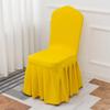 Elastic Spandex Wedding Chair Cover With Pleated Skirt For Banquet Hotel Birthday Party Dining Table Decoration