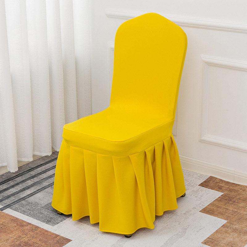 Elastic Spandex Wedding Chair Cover With Pleated Skirt For Banquet Hotel Birthday Party Dining Table Decoration