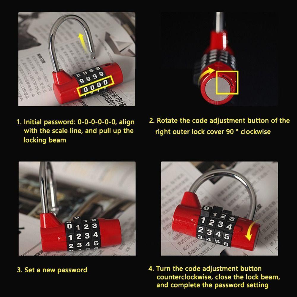 Zinc Zinc Zinc Alloy Security Padlock 4 Dial Digit Password Lock Heavy Duty Combination Lock Drawer