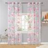 Topfinel Floral Sheer Window Curtains for Windows Luxury Sheer Curtains for Kitchen Living Room The Bedroom Window Treatments Panel Grommet