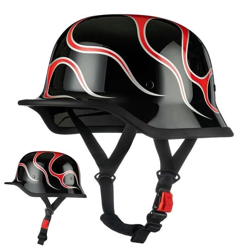 Motorcycle Open Face Helmet Motorcycle Retro Safety Helmet Summer Motorbike Half Face Helmet Vintage Motor Helmets M-2XL