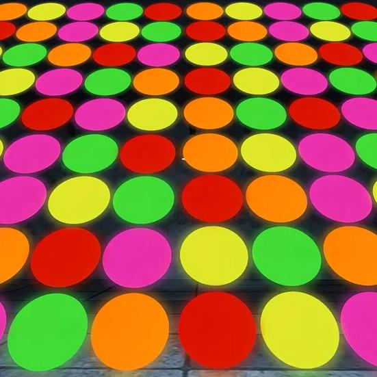 25 шт. неоновых картонных двухсторонних флуоресцентных цветных неоновых картонных наклеек, светящихся в темноте, для украшения танцпола в стиле 90-х