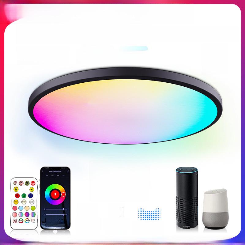 Умный потолочный светильник RGB с диммированием и регулировкой цветовой температуры - приложение Tuya и голосовое управление Bluetooth