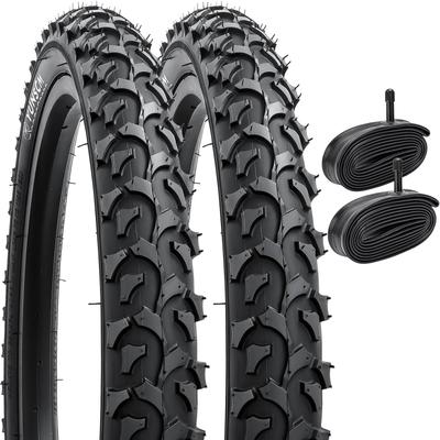 YunSCM Набор велосипедных шин и камер с 32-мм американскими ниппелями. Шины подходят для горных и кроссовых велосипедов 2, 20x1.95 шины, 20x1.95 53-406 + 20x1.75/2.25