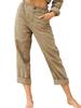 Women's Summer Casual Cotton Linen Elastic Waist Pants Daily Fashion Comfy Pants