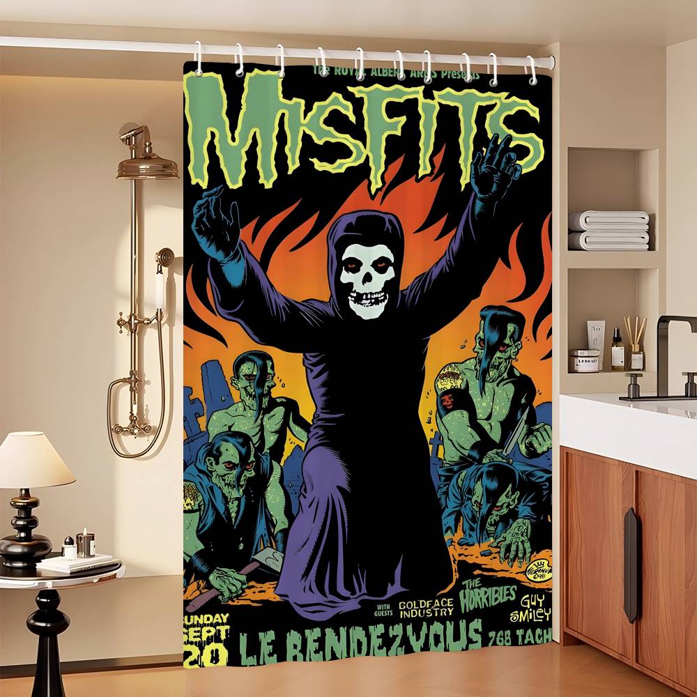 M-Misfits Hot 1 Piece Of 150X180Cm Printed Shower Curtain Partition Bathroom Waterproof And Mold Resistant