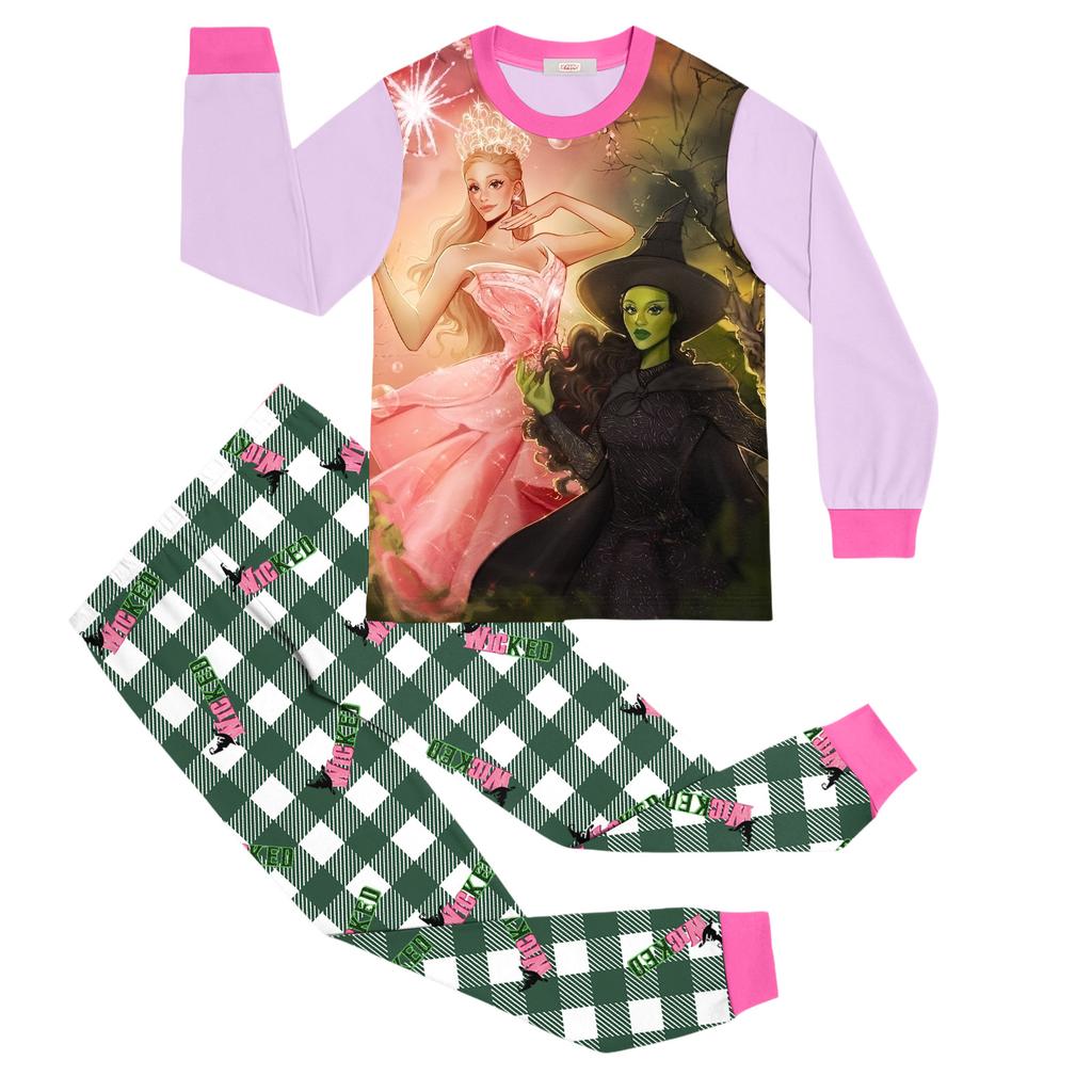 Children's Fashion Suit Skirt Round Neck Long Sleeve Top Pants