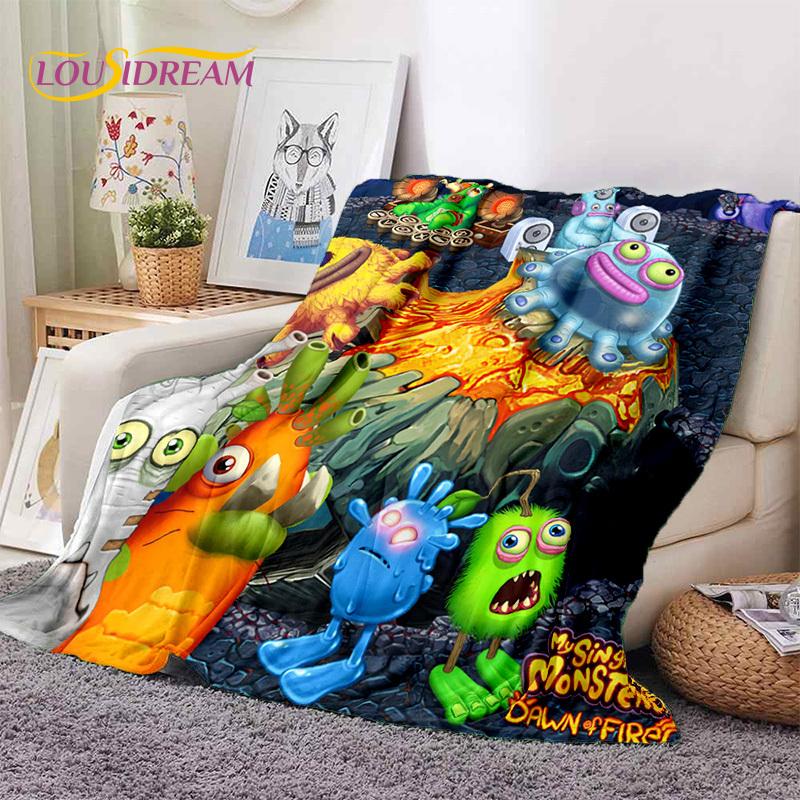 Игровые мультяшные мягкие одеяла My Singing Monsters, Теплое плед-покрывало, Удобное одеяло для пикника, кровати, дивана, дома, спальни, ребенка