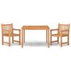 3 Piece Garden Dining Set Solid Wood Teak