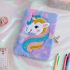Cute Unicorn Planner Book Notebook Diary Note Book Unicorn Cartoon Unicorn Plush Notebook with Lock Cute Diary for Students Children's Gifts
