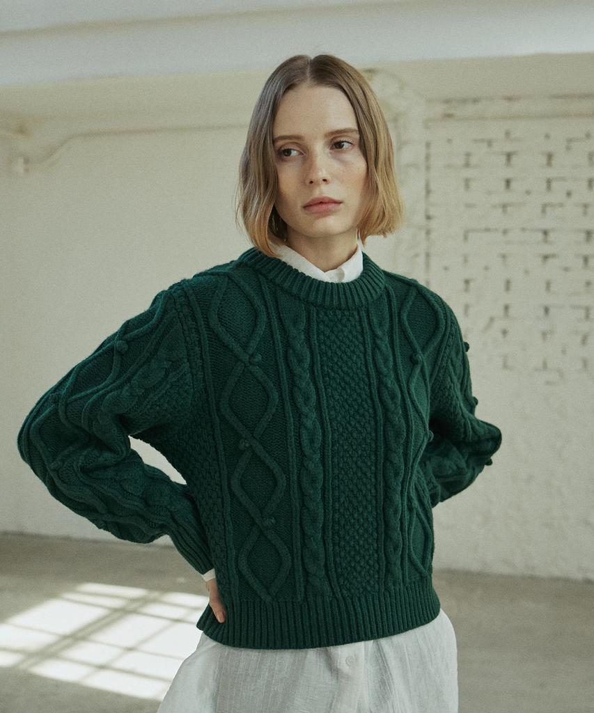 YUPPE Bell Cable Knit_Green
