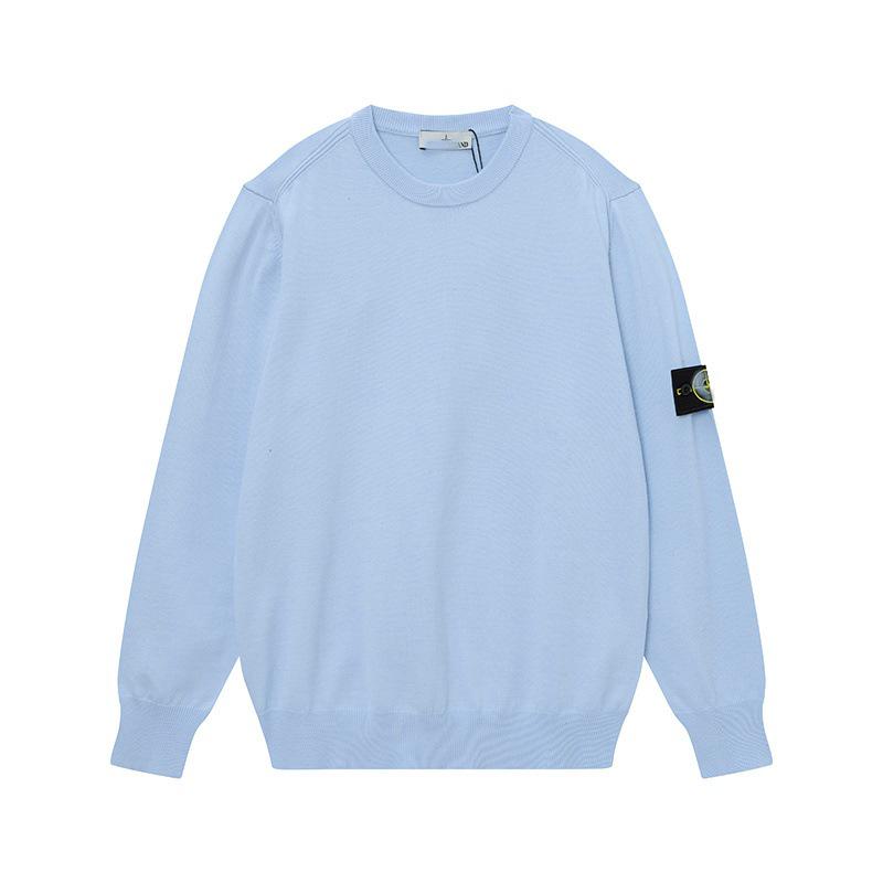 STONE Унисекс Кардиган на молнии с воротником-стойкой и нашивкой Вязаный свитер для осени/зимы