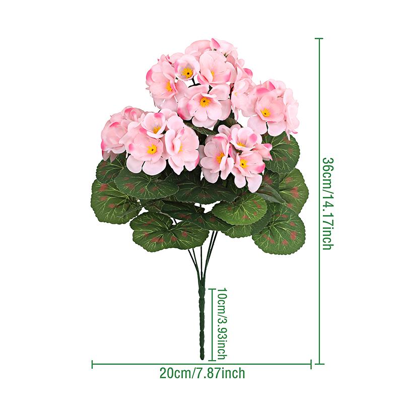 1шт. Букет бегоний, практичное украшение для дома, модные зеленые растения, современный шелковый цветок, имитация искусственного цветка