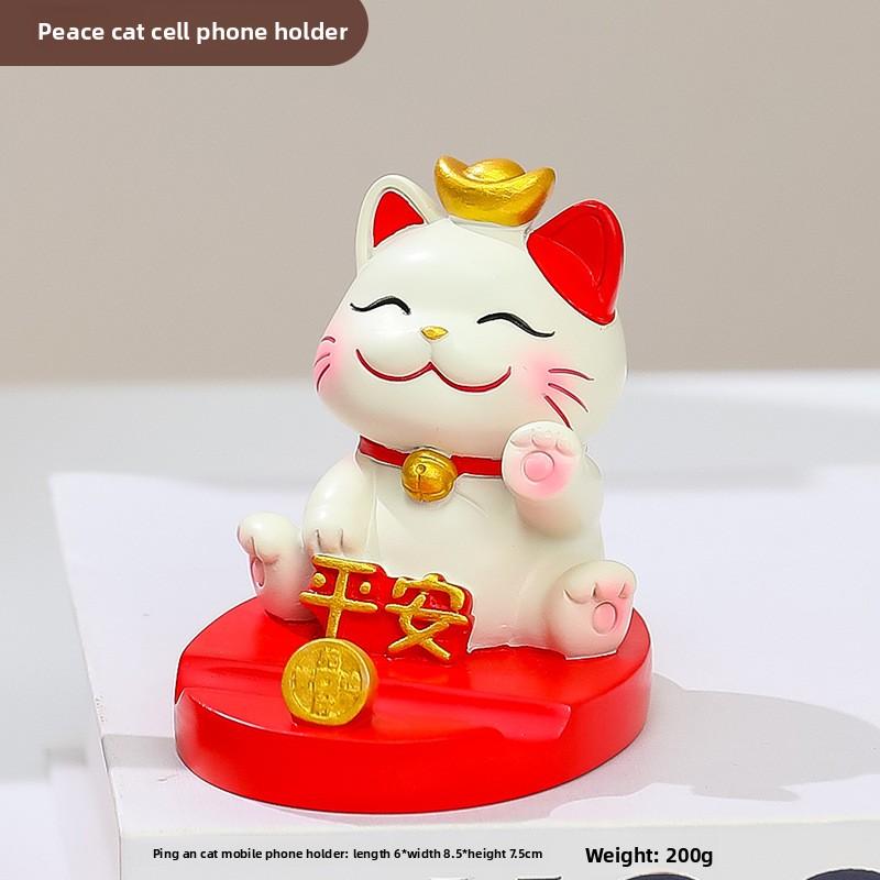 Милая подставка для мобильного телефона, украшение, милый манеки-неко из смолы, для офисного стола, милый подарок, украшение