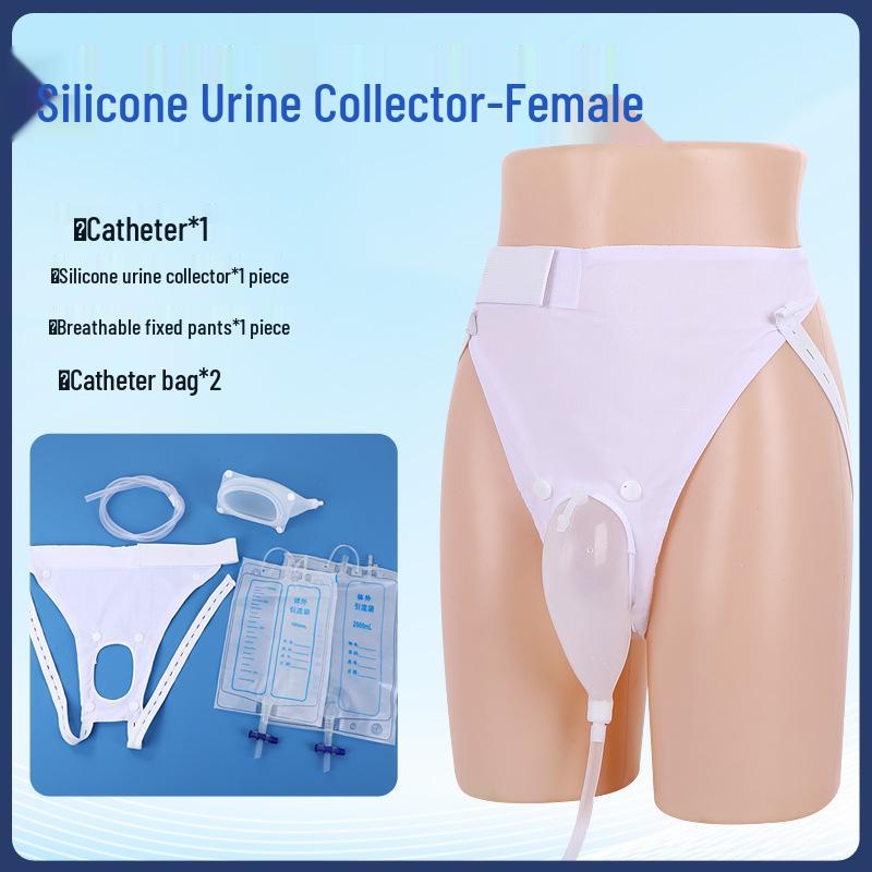 Silicone Urine Collector for Urinary Incontinence with Catheter, Anti-Leak, Suitable for Men and Women, Ideal for Bedridden or Paralyzed Care.