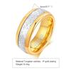 [Rockyu] tungsten ring Flat hit men's gold silver pressed ring matte Compatible with metal allergies Cool Western style (gold, 20)