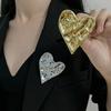 Gold Silver Color Pins Brooch Glossy Pitted Love Brooches  for Fashion Jewelry Gift