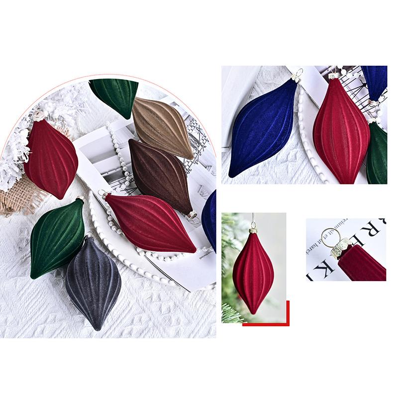 Пластиковые конусные украшения из бархата с флокированием — елочные украшения для витрин магазинов