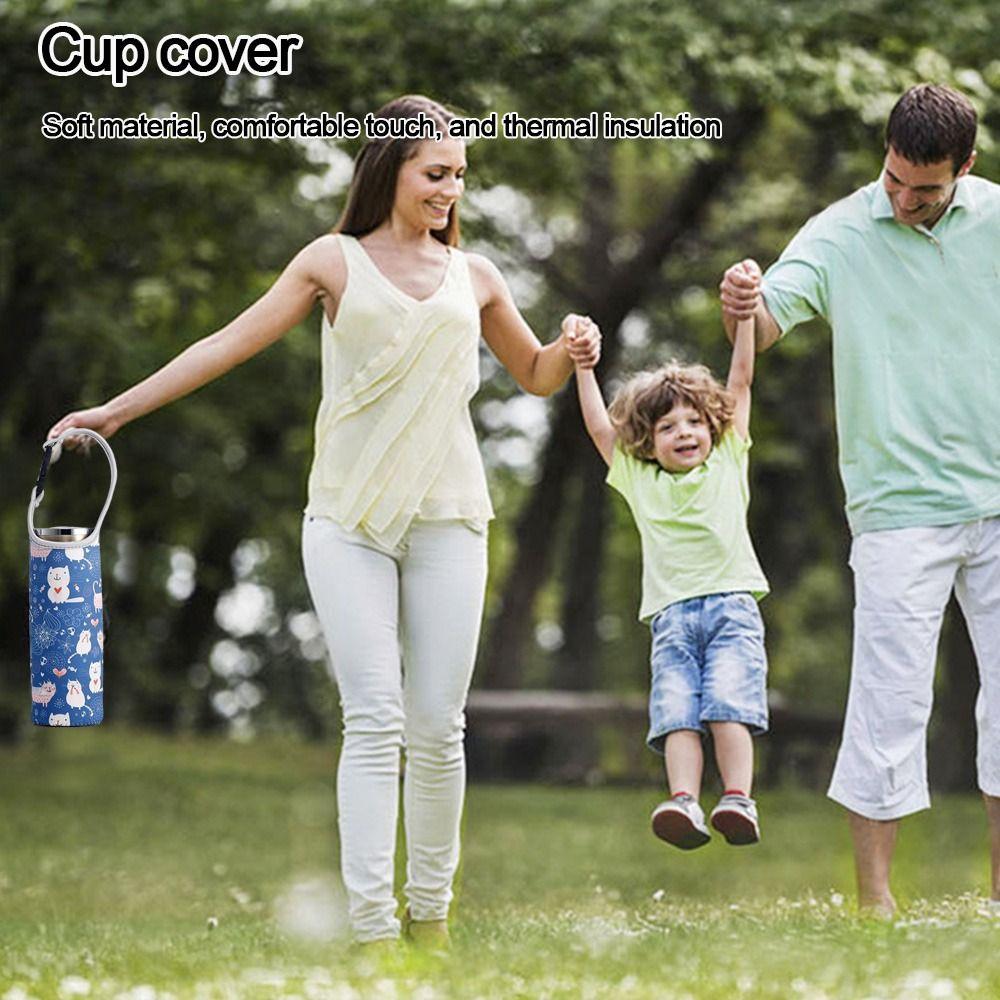 Soft Handle Design Water Bottle Cover Fashion Cup Carrier Pouch  Outdoor Sport Camping Accessories