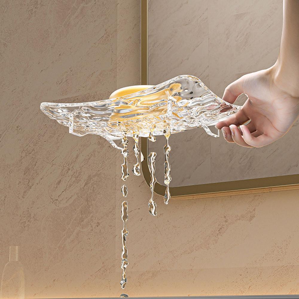 Luxury Modern Soap Dish with Drainage Design Elegant Bathroom Organizer Single Layer Soap Holder