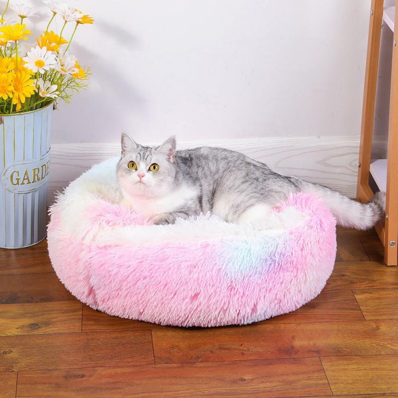 Cozy Semi-Enclosed Cat Bed With Plush Lining Warm Pet Nest Indoor Cats Winter Fall