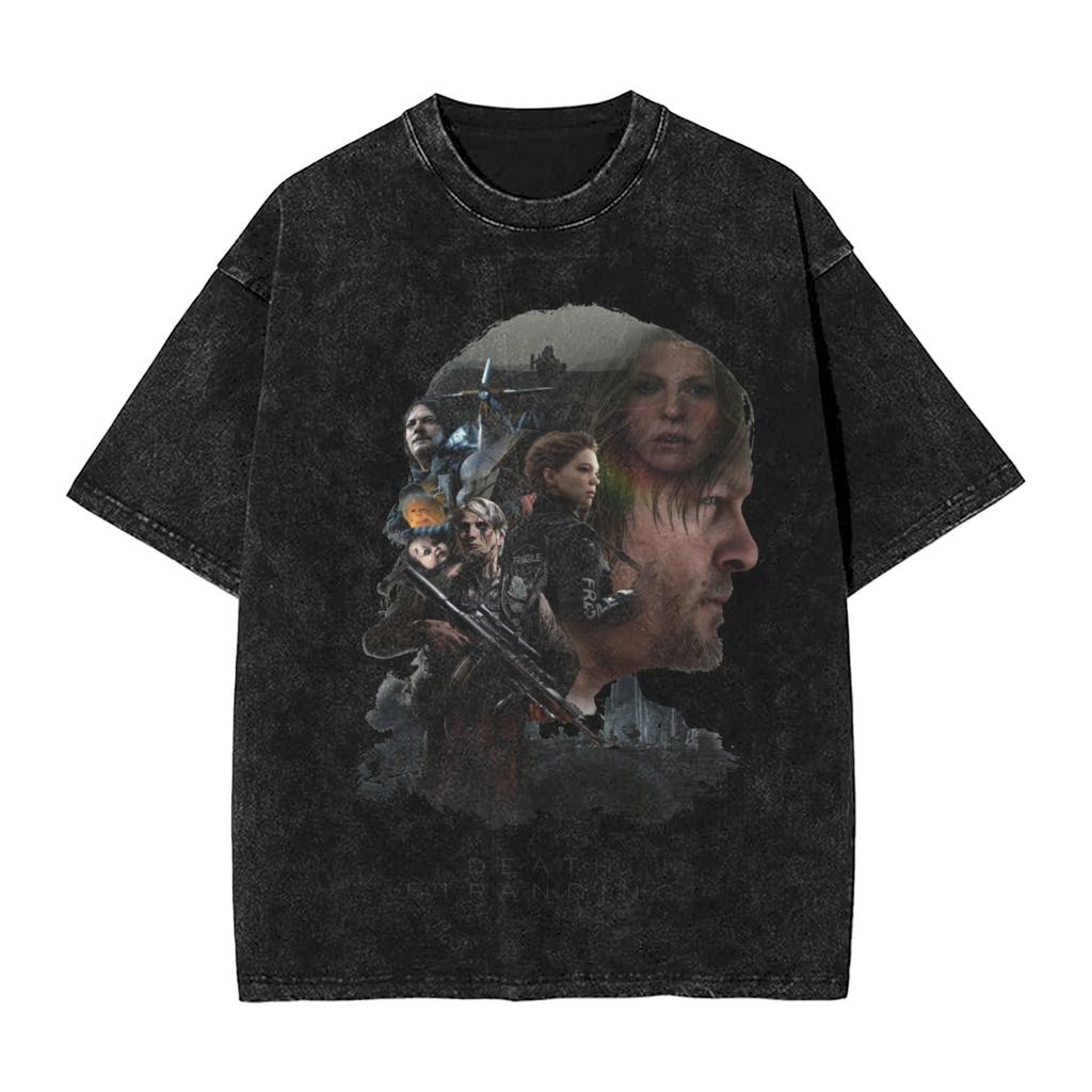 Death Stranding Keeping On Принтованная Футболка Харадзюку Хип-Хоп Стирка Футболки Мужская Женская Одежда Хлопок Короткий Рукав Футболки Топы