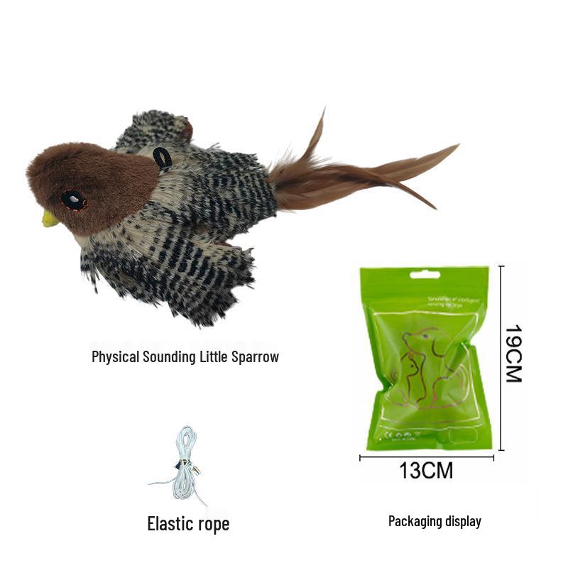 Игрушка Электрический Воробей для Кошек с Пультом Управления - Интерактивный Симулятор Крыльев для Самостоятельной Игры для Кошек
