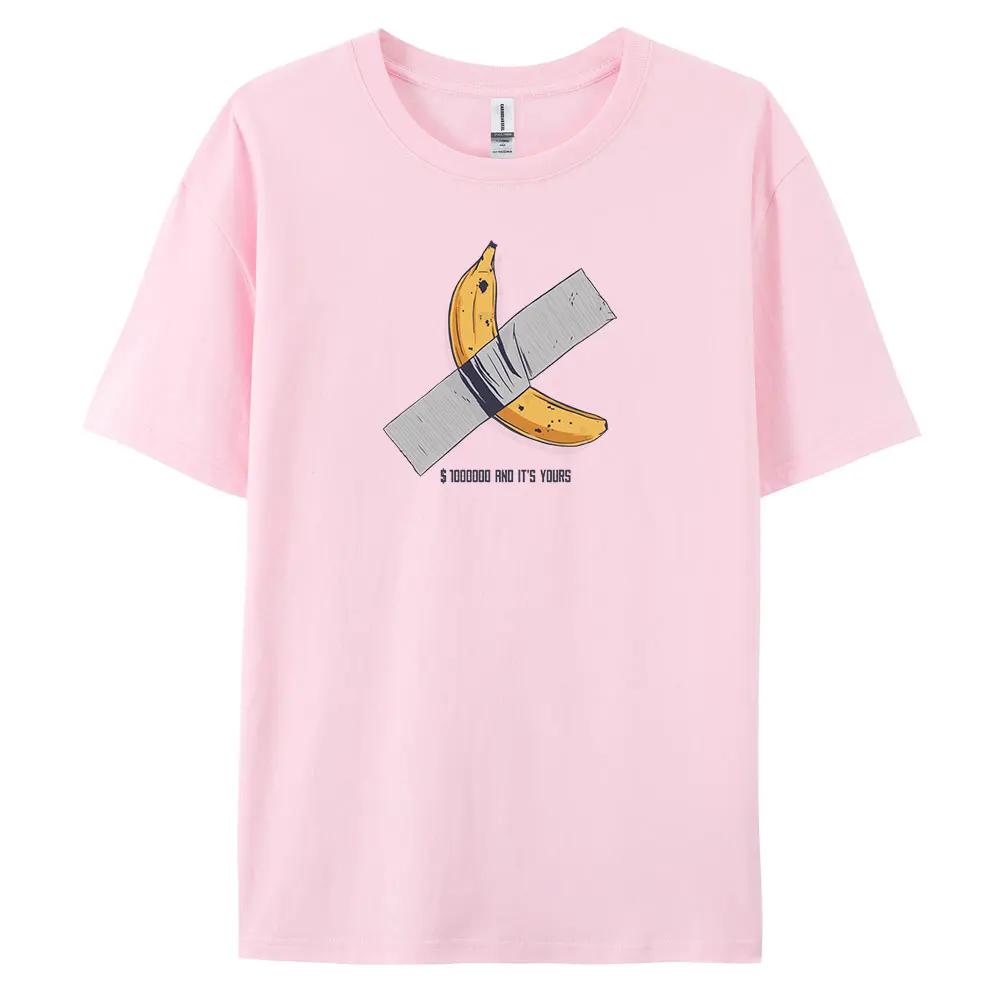 Мужская повседневная футболка с коротким рукавом Banana из 100% хлопка, модный принт, футболки оверсайз, мужская одежда, графические футболки