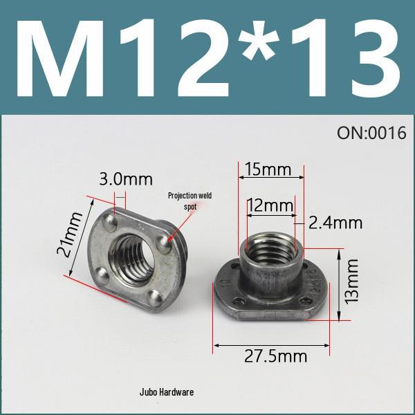 Thickened Welded T-Nut, Cold Heading Iron Plate, Round Imperial Fine Thread, Natural Color, Sizes M6/M8/M10.