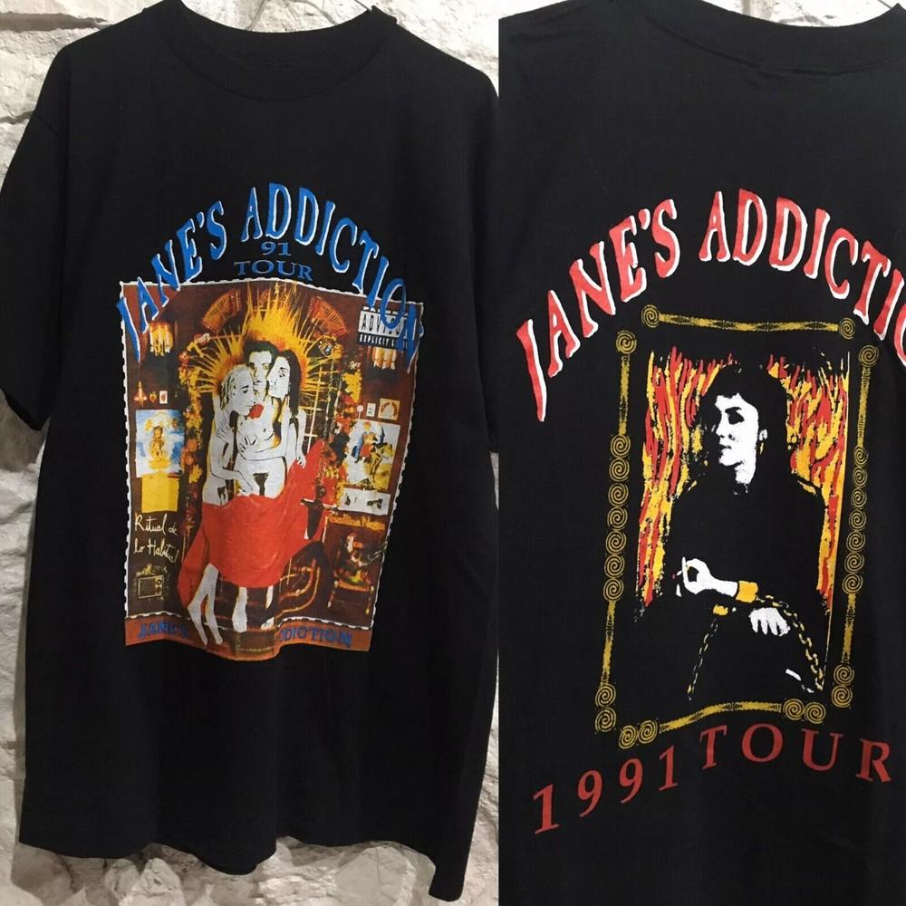Jane#039s Addiction 1991 Ritual De Lo Habitual 2 Side Cotton Black Tshirt S5XL Unisex T-Shirt