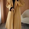 Autumn Winter Long Over-the-Knee Loose Plus-Size High-End Woolen Coat for Women