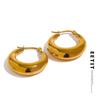 Массивные серьги-кольца из нержавеющей стали с геометрическим рисунком, ювелирные изделия для женщин, модные серьги с металлической текстурой 18 K, золотые аксессуары