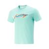 Li Ning Table Tennis Series Casual Comfortable Letter Print Sports Short Sleeve T-Shirt Unisex Tops Island-Blue AHSV611-2