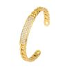 Jewelry European and American micro-inlaid zircon full diamond bracelet open gold-plated hollow chain bracelet bracelet female