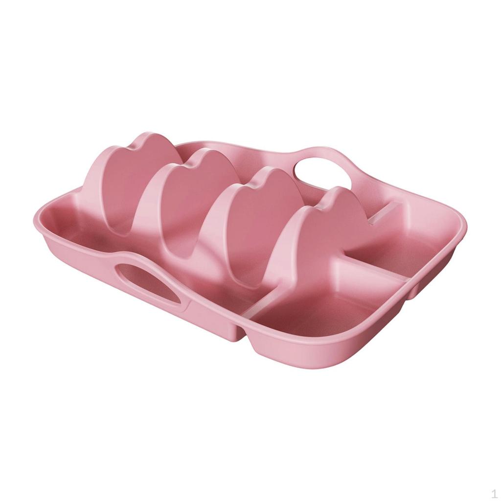 Silicone Taco Holder Platter Fit Dishwasher with Dividers Handles Tray Rack Dish for