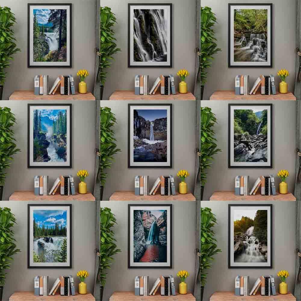 Пейзаж Картина Маслом Лес Водопад Река Красивая Природа Пейзажи Холст Картина Офис Коридор Украшение Дома Фреска Без Рамки