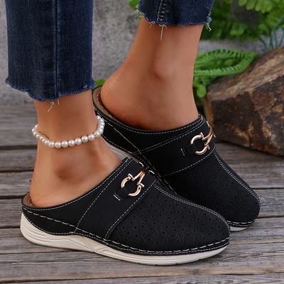 Модный дизайн Шикарные женские сандалии на танкетке Легкие слипоны Обувь на платформе с комфортной амортизацией для повседневного стиля Мюли Шлепанцы