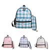 Kids Backpack For School And Outings With Cute Print And Grid Pattern In Durable Polyester Fabric