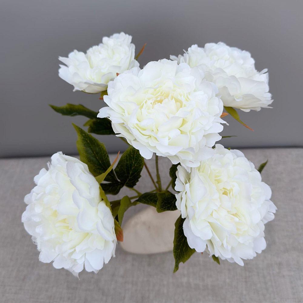 5 Голов Многоцветный Искусственный Цветок Пион Пион Свадебные Букеты Реалистичные Цветы Домашнее Украшение