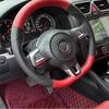 Для Volkswagen VW Golf 6 GTI MK6 VW Jetta GLI Golf R20 Tiguan R-Line Плетеная замшевая накладка на руль автомобиля Защитный аксессуар